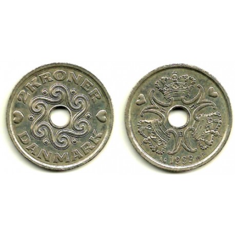 (874.1) Dinamarca. 1999. 2 Kroner (MBC+)