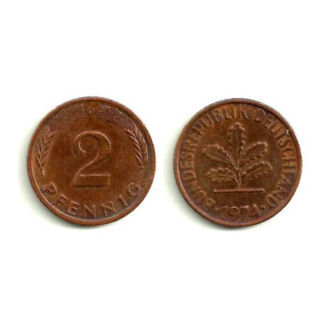 (106a) Alemania. 1974(D). 2 Pfennig (MBC)