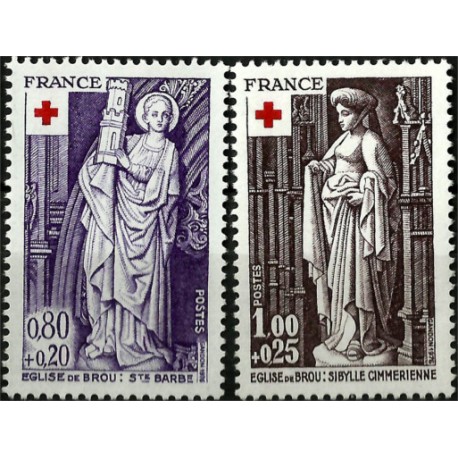 (B496-B497) Francia. 1976. Serie Completa. Cruz Roja (Nuevo)