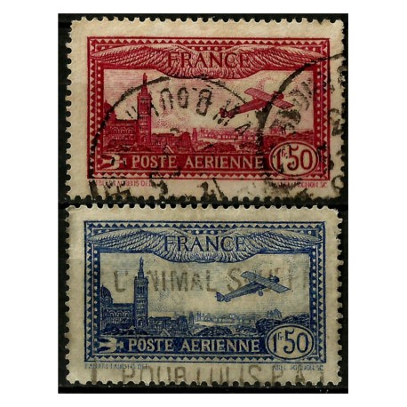 (C5-C6) Francia. 1930-31. Serie Completa. Correo Aéreo. Vista de Marsella (Usado)