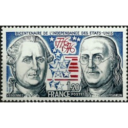 (1480) Francia. 1976. 1,20 Francs. Bicentenario Indep. USA (Nuevo)