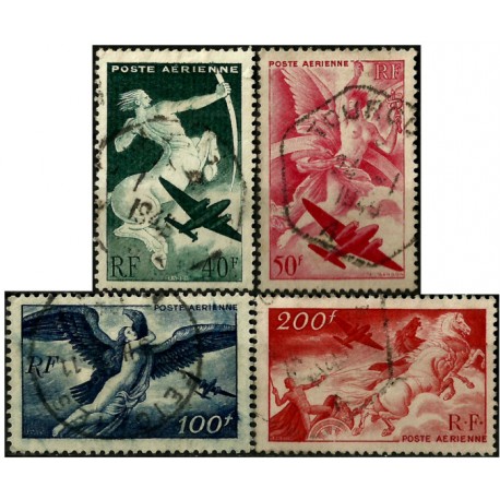 (C18 a C21) Francia. 1946-47. Serie Completa. Correo Aéreo (Usado)