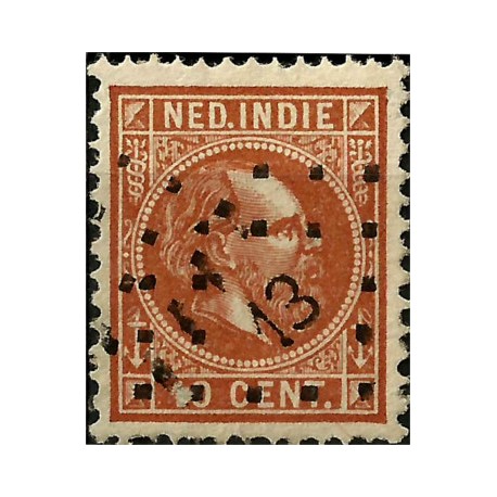 (9) Indias Holandesas. 1870-88. 10 Cents. Rey William II (Usado)