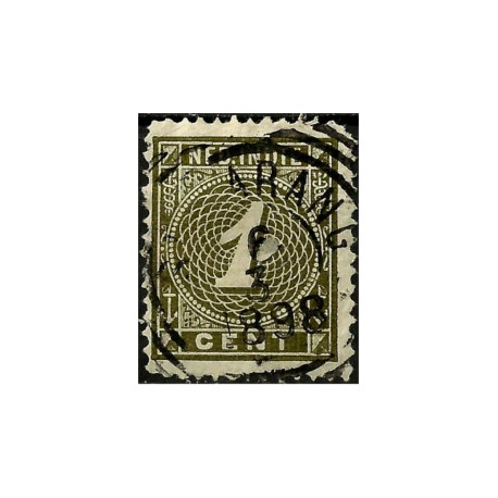 (17) Indias Holandesas. 1883-90. 1 Cent. Cifra (Usado)