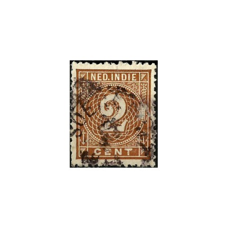 (18) Indias Holandesas. 1883-90. 2 Cents. Cifra (Usado)
