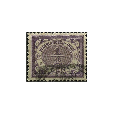 (38) Indias Holandesas. 1902-09. ½ Cent. Cifras (Usado)