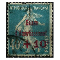 (B24) Francia. 1927. 40 + 10 Centimes. Sembradora con sobrecarga (Usado)