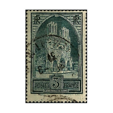 (247A) Francia. 1929-33. 3 Francs. Catedral de Reims (Usado)