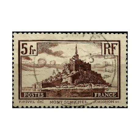 (250) Francia. 1929-33. 5 Francs. Mont Saint Michel (Usado)