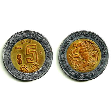 (605) Estados Unidos Mexicanos. 1998. 5 Pesos (MBC)
