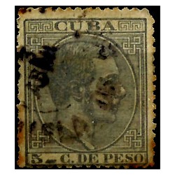 (103) Cuba Colonial. 1883. 5 C. de Peso (Usado)