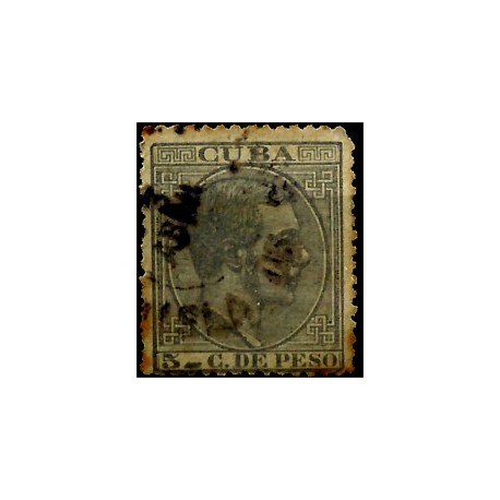 (103) Cuba Colonial. 1883. 5 C. de Peso (Usado)