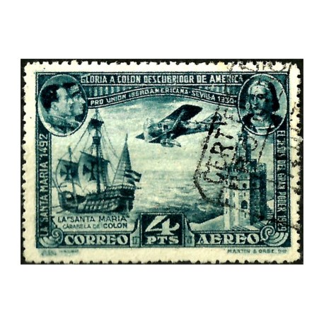 (591) 1930. 4 Pesetas. Pro Unión Iberoamericana (Usado)