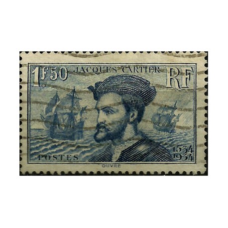 (297) Francia. 1934. 1,50 Francs. Jacques Cartier (Usado)