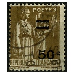 (298) Francia. 1934. 50 Centimes. Sobrecarga (Usado)