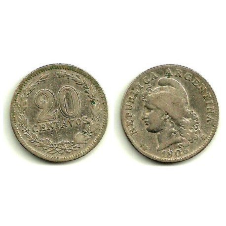 (36) Argentina. 1906. 20 Centavos (BC-)