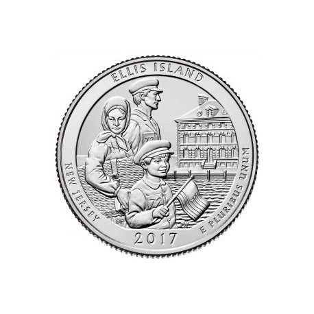 Estados Unidos de América. 2017(D). Quarter Dollar (SC) Ellis Island