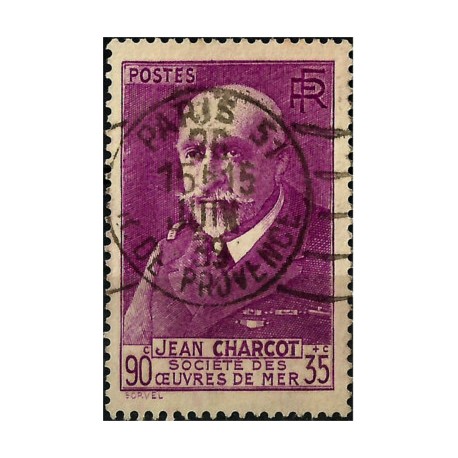 (B69) Francia. 1938-39. 90 + 35 Centimes. Jean Baptiste Charcot (Usado)