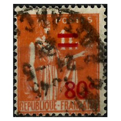(333) Francia. 1937. 80 Centimes. Con Sobrecarga (Usado)