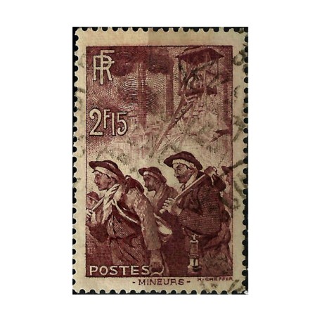(343) Francia. 1938. 2,15 Francs. Mineros (Usado)