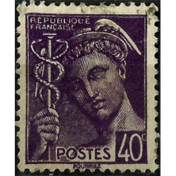 (362) Francia. 1938-42. 40 Centimes. Mercurio (Usado)