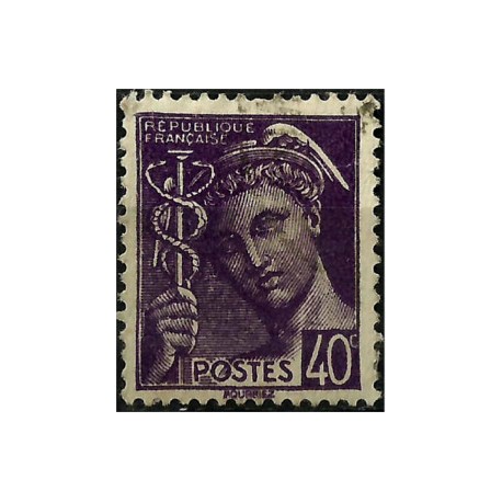 (362) Francia. 1938-42. 40 Centimes. Mercurio (Usado)