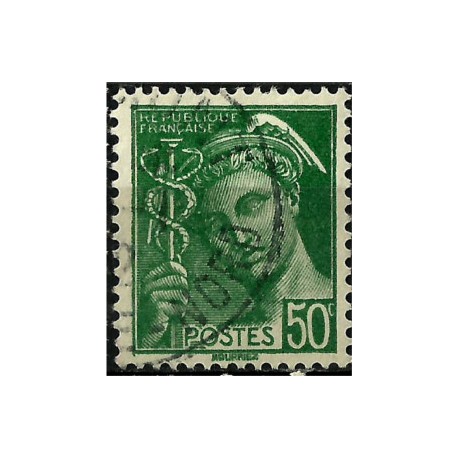 (365) Francia. 1938-42. 50 Centimes. Mercurio (Usado)
