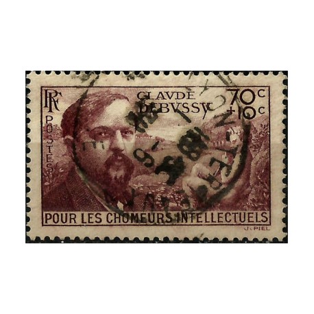(B87) Francia. 1939-40. 70 + 10 Centimes. Debussy (Usado)