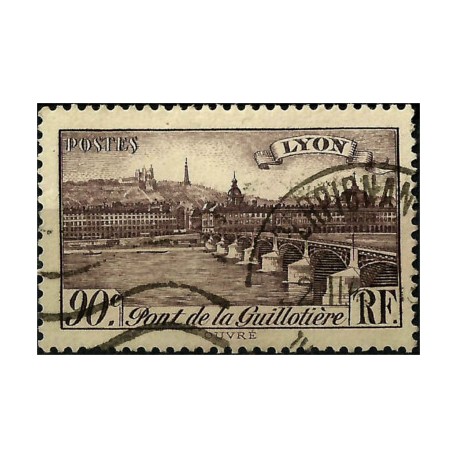 (395) Francia. 1939. 90 Centimes. Pont de la Guillotière, Lyon (Usado)