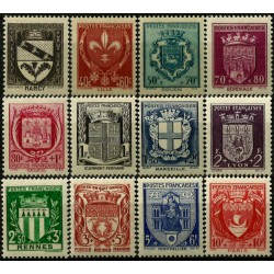 (B117 a B128) Francia. 1941. Serie Completa. Escudos de Ciudades (Nuevo)