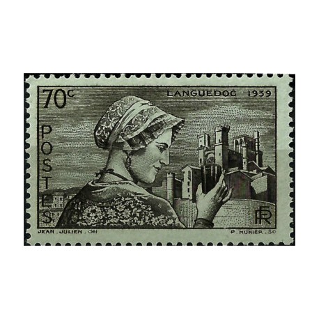 (394) Francia. 1939. 70 Centimes. Languedoc (Nuevo)