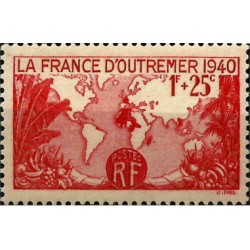 (B96) Francia. 1940. 1 + 0,25 Francs. Francia de Ultramar (Nuevo)