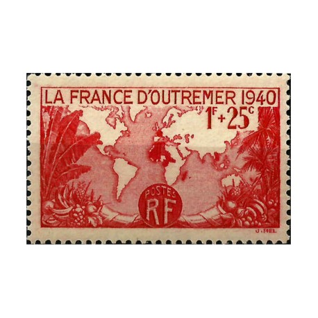(B96) Francia. 1940. 1 + 0,25 Francs. Francia de Ultramar (Nuevo)
