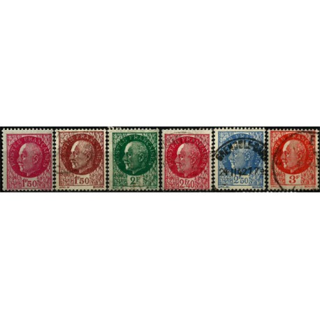 (439 a 445) Francia. 1941-42. Serie Completa. Marshal Pétain (Usado)