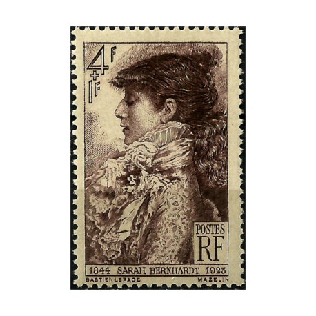 (B191) Francia. 1945. 4 + 1 Franc. Saraii Bernhardt (Nuevo)