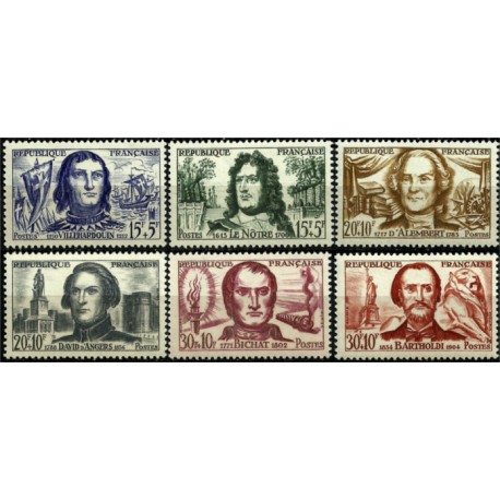 (B330 a B335) Francia. 1959. Serie Completa. Personajes (Nuevo)