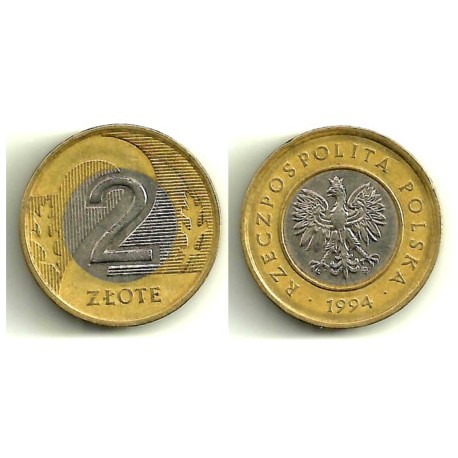 (Y283) Polonia. 1994. 2 Zlote (MBC)