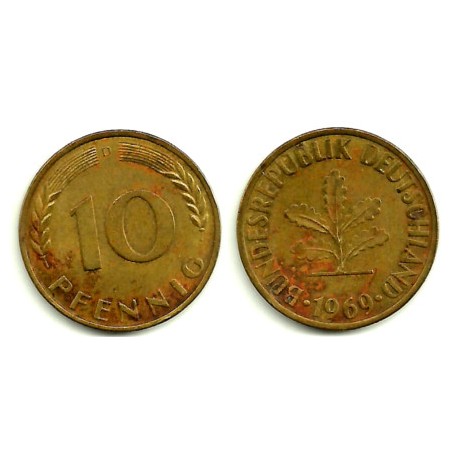 (108) Alemania. 1969(D). 10 Pfennig (MBC)