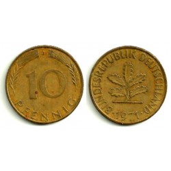 (108) Alemania. 1971(J). 10 Pfennig (MBC)