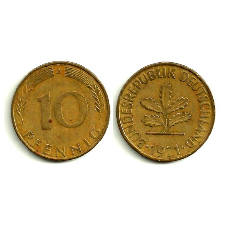 (108) Alemania. 1971(J). 10 Pfennig (MBC)
