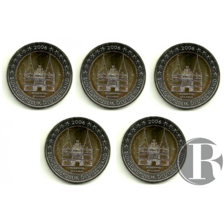 Alemania. 2006(ADFGJ). 2 Euro (SC) Schleswig-Holstein