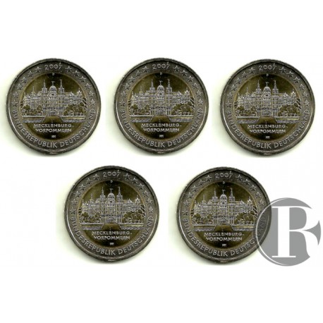 Alemania. 2007(ADFGJ). 2 Euro (SC) Mecklenburg