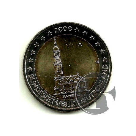 Alemania. 2008(D). 2 Euro (SC) Hamburg