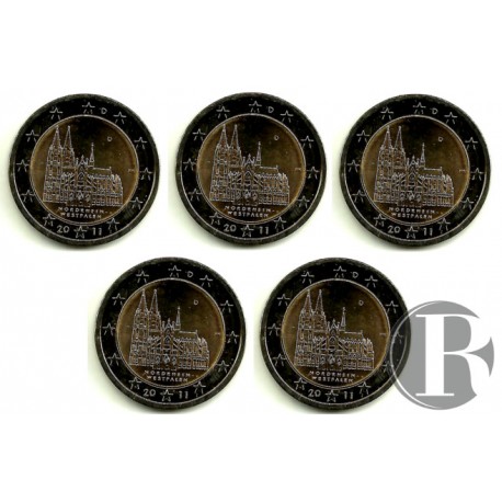 Alemania. 2011(ADFGJ). 2 Euro (SC) Renania del Norte-Westfalia