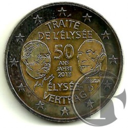 Alemania. 2013(G). 2 Euro (SC) Tratado del Eliseo