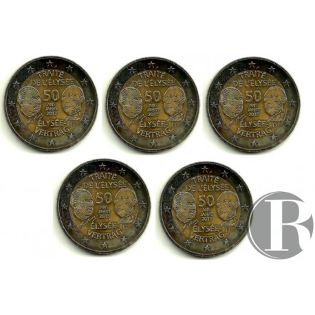 Alemania. 2013(ADFGJ). 2 Euro (SC) Tratado del Eliseo
