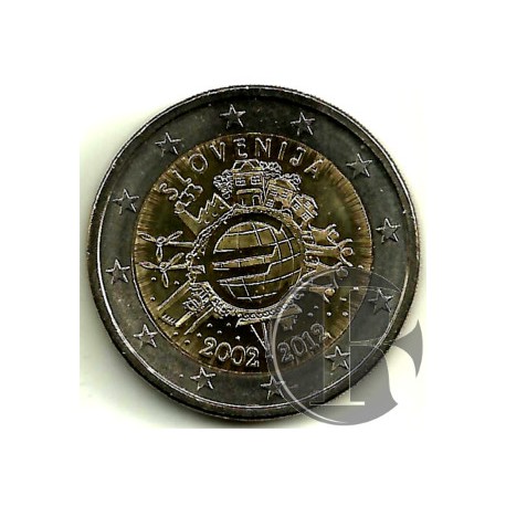 Eslovenia. 2012. 2 Euro (SC) X Aniversario del Euro
