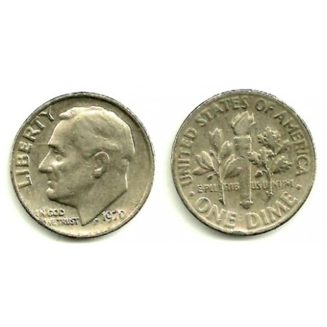 (195a) Estados Unidos de América. 1970. 1 Dime (MBC)