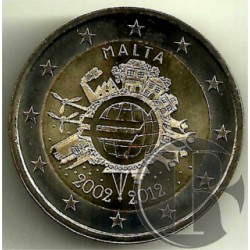Malta. 2012. 2 Euro (SC) X Aniversario del Euro