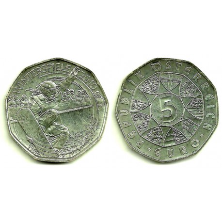 Austria. 2010. 5 Euro (SC) (Plata) Winterspiele